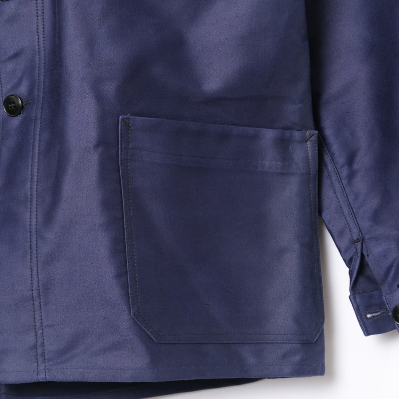 40s フレンチ ビンテージ ブルー モールスキン ジャケット 40s France Vintage Blue Moleskin Work Jacket |