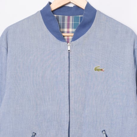 70-80s LACOSTE Reversible Cotton Blouson Light Blue（Made in France）