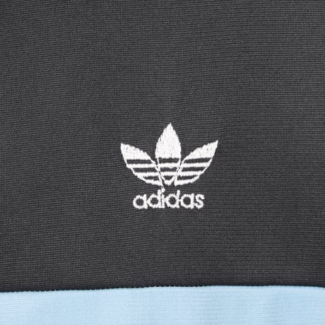 70-80s Vintage adidas Ventex Track Jacket Ivory × Black × Light Blue (Made in France)