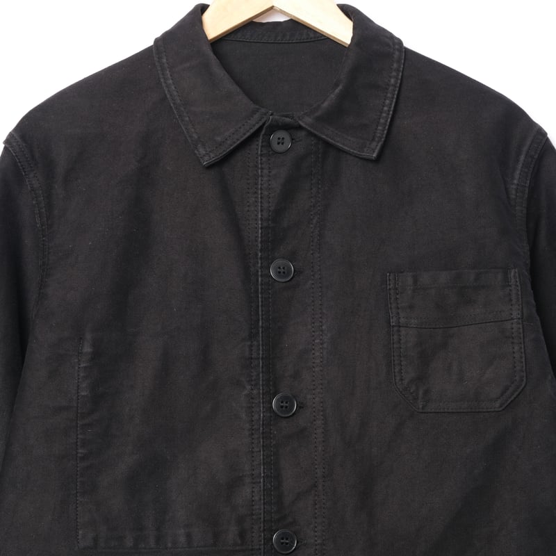 50s Le Mont St Michel Black Moleskin Jacket Siz