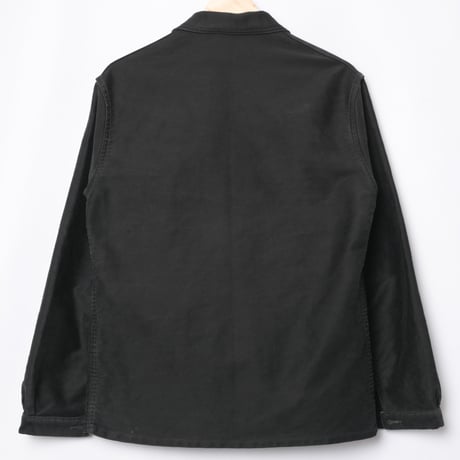 40-50s France Vintage Le Mont Sant Michel Black Moleskin Work Jacket Size 48