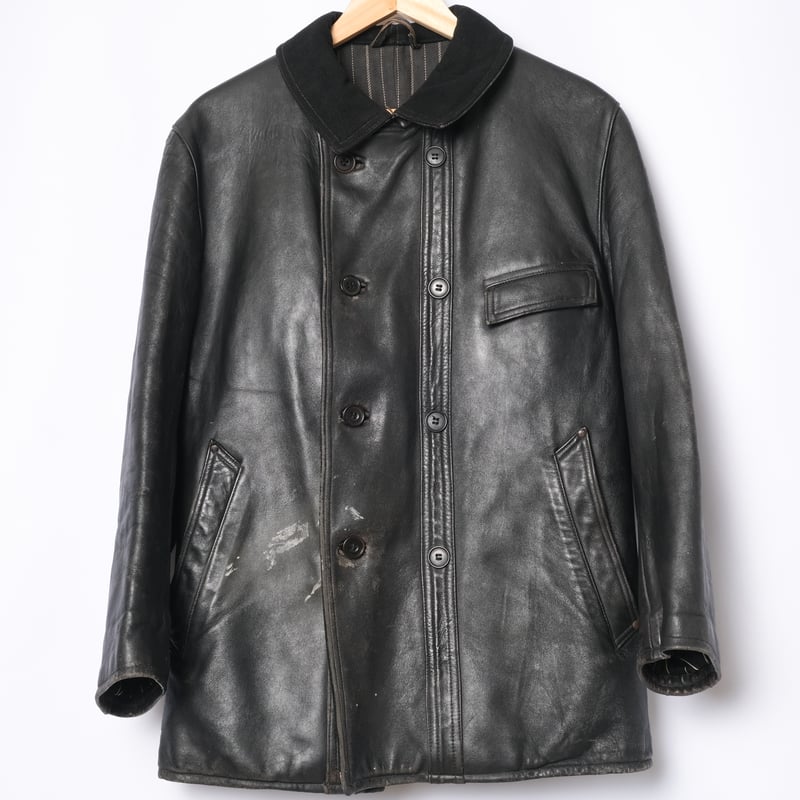 40-50s France Vintage Leather Jacket ( Corbusie 40-50s France Vintage Leather Jacket ( Corbusie