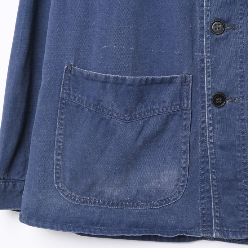 40s France Vintage Adolphe Lafont Blue Cotton T