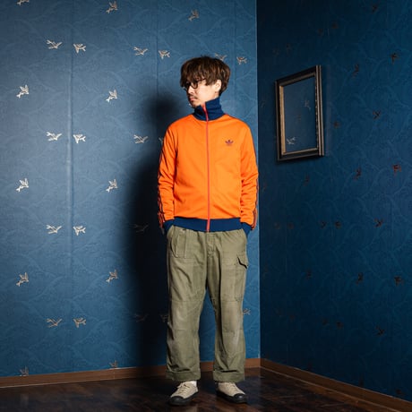 70s Vintage adidas Ventex Track Jacket Orange×Navy (Made in France)