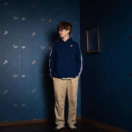70s Vintage adidas Half Zip Hoodie Navy (Made in France)