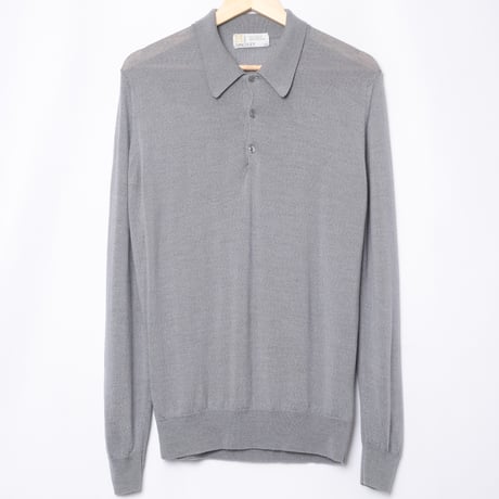 90s JOHN SMEDLEY Merino Wool Knit Polo（Made in England)