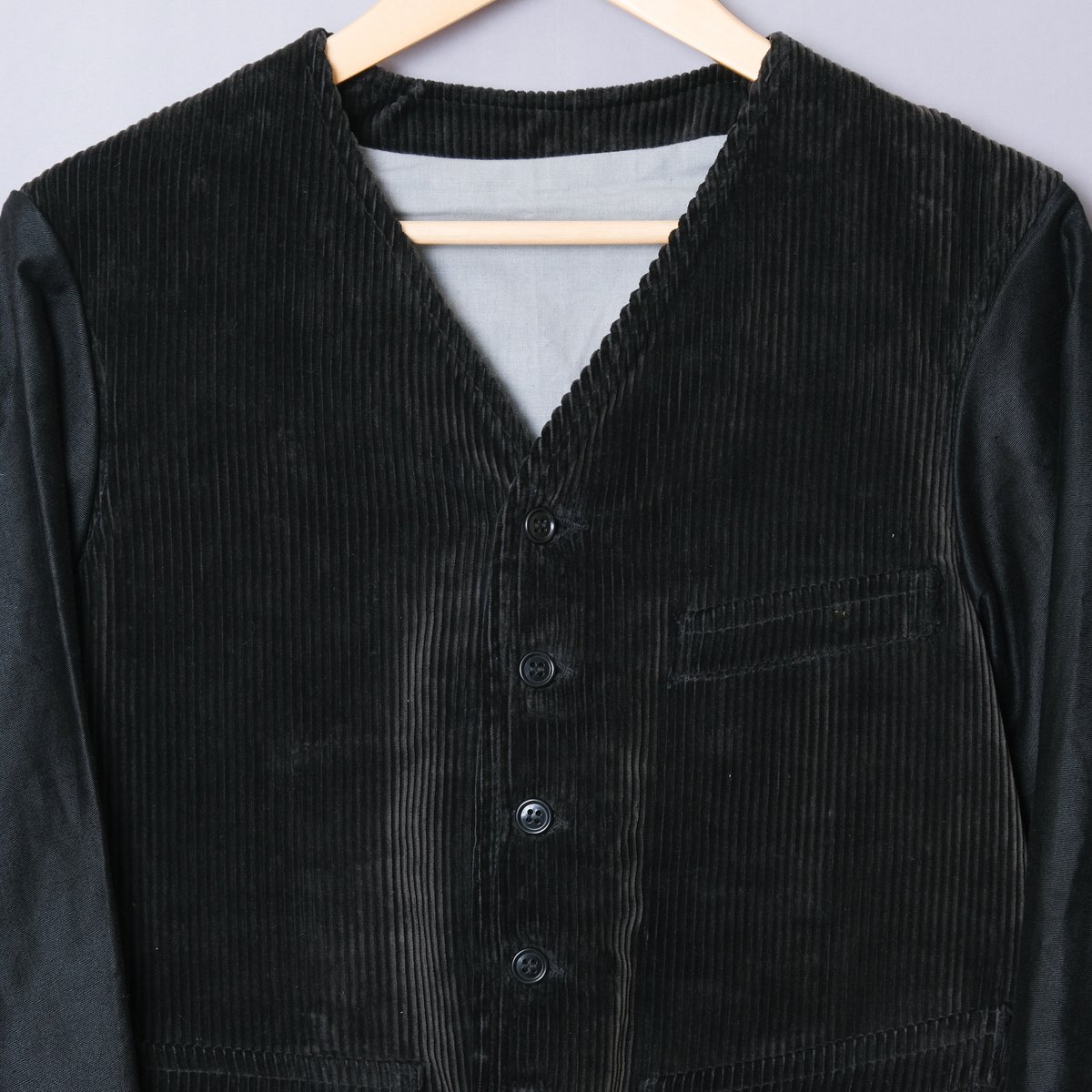 30s-40s Au Fusil Corduroy×Black Moleskin Gilet