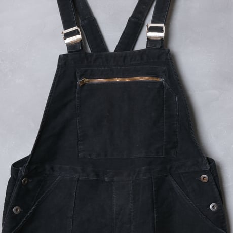 40-50s Le Mont St Michel  French Work Black Moleskin Overalls