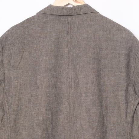 50-60s France Vintage Canvas Black Chambray Tailored Jacket 52