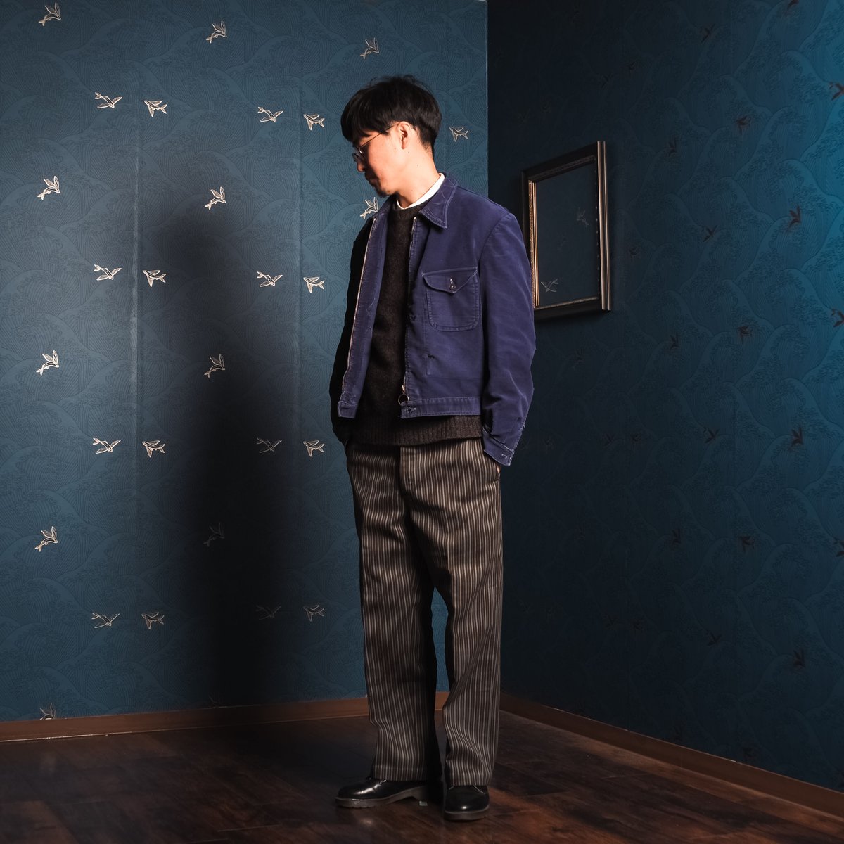 40s-50s Moleskin Cyclist Jacket | Ugla パンと古着と本 40s-50s Moleskin Cyclist Jacket | Ugla パンと古着と本
