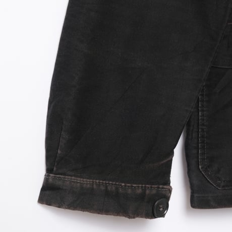 40-50s France Vintage Le Mont St Michel Black Moleskin Jacket