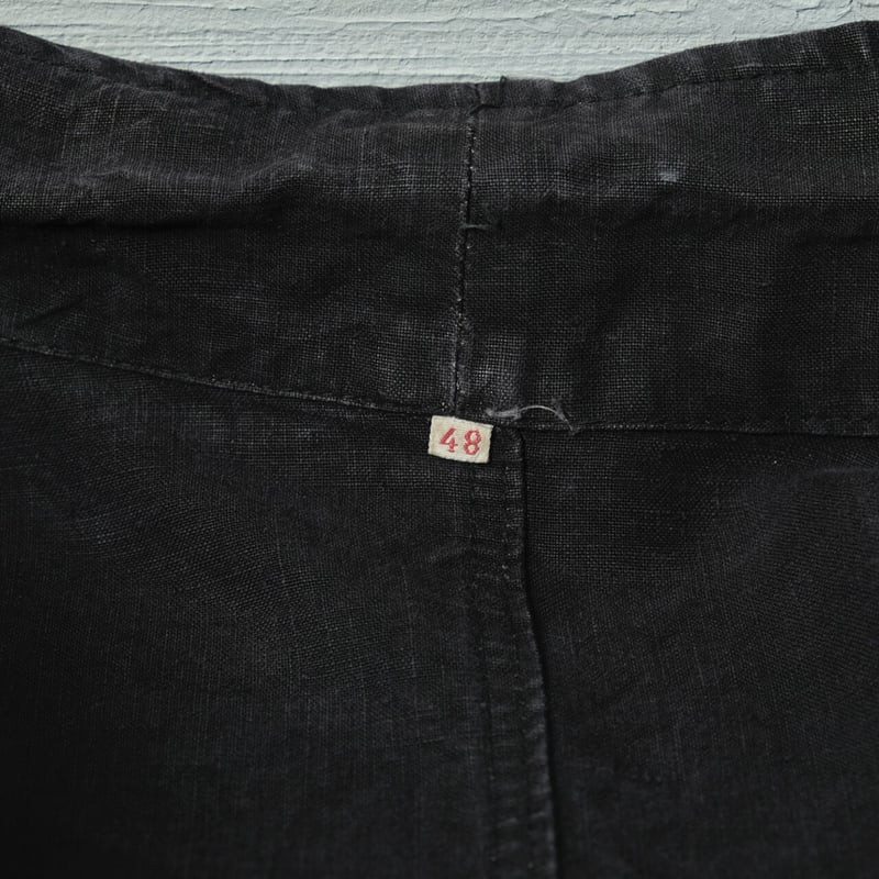 40s50s French Vintage VETRA Black Linen Double 40s50s French Vintage VETRA Black Linen Double