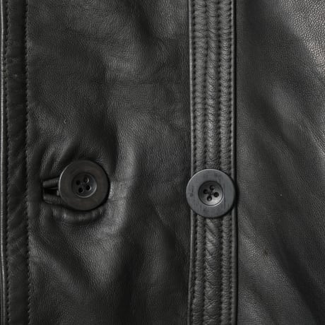 50s France Vintage L'IDEAL Leather Jacket Herringbone Wool Collar (Corbusier Jacket)