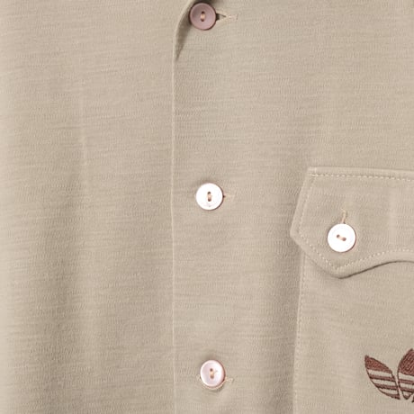 70s Vintage adidas GEORG SCHWAHN Button Jacket Dark Beige (Made in West Germany)