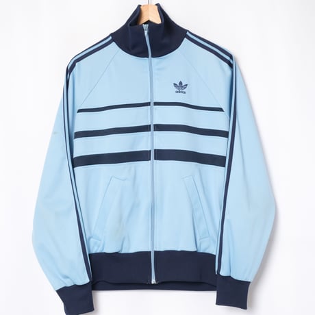 70-80s Vintage adidas Ventex Track Jacket Model  First Light Blue×Navy (Made in France)