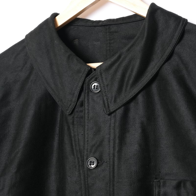 40s ブラックモールスキン　dead stock 刺繍タグ　襟縫い付け 40s ブラックモールスキン dead stock 刺繍タグ 襟縫い付け