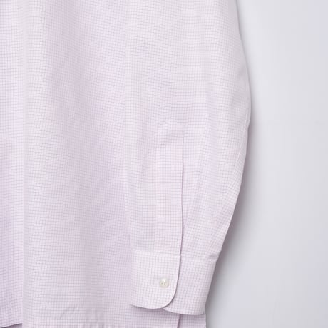 00s- Charvet Checked Cotton shirt Pink（Made in France）
