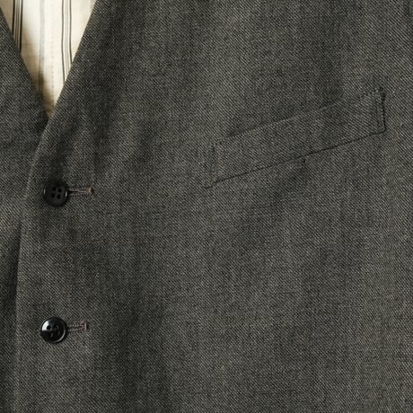 30-40s French Vintage Wool Gilet Light Gray