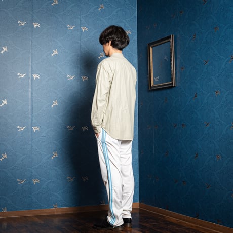 70-80s Vintage adidas Ventex Track Trousers White × Light Blue (Made in France)