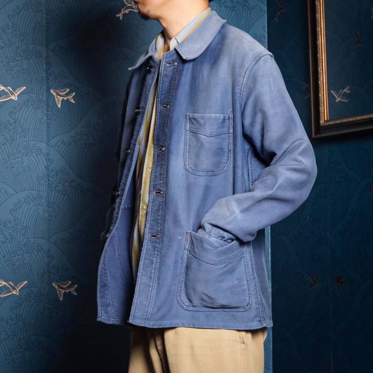 40–50s France Vintage Adolphe Lafont Blue Moles 40–50s France Vintage Adolphe Lafont Blue Moles