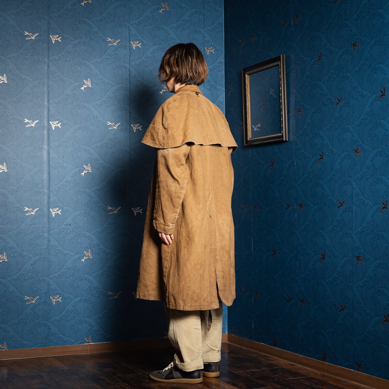 40-50s France Vintage METTEZ Linen Hunting Coat