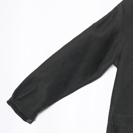 40-50s France Vintage Le Mont Sant Michel Black Moleskin Work Jacket Size 48