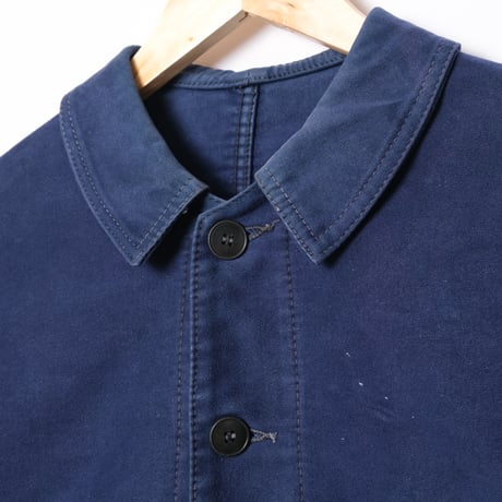 50-60s France  Vintage  Dumont d'Urville Blue Moleskin Jacket