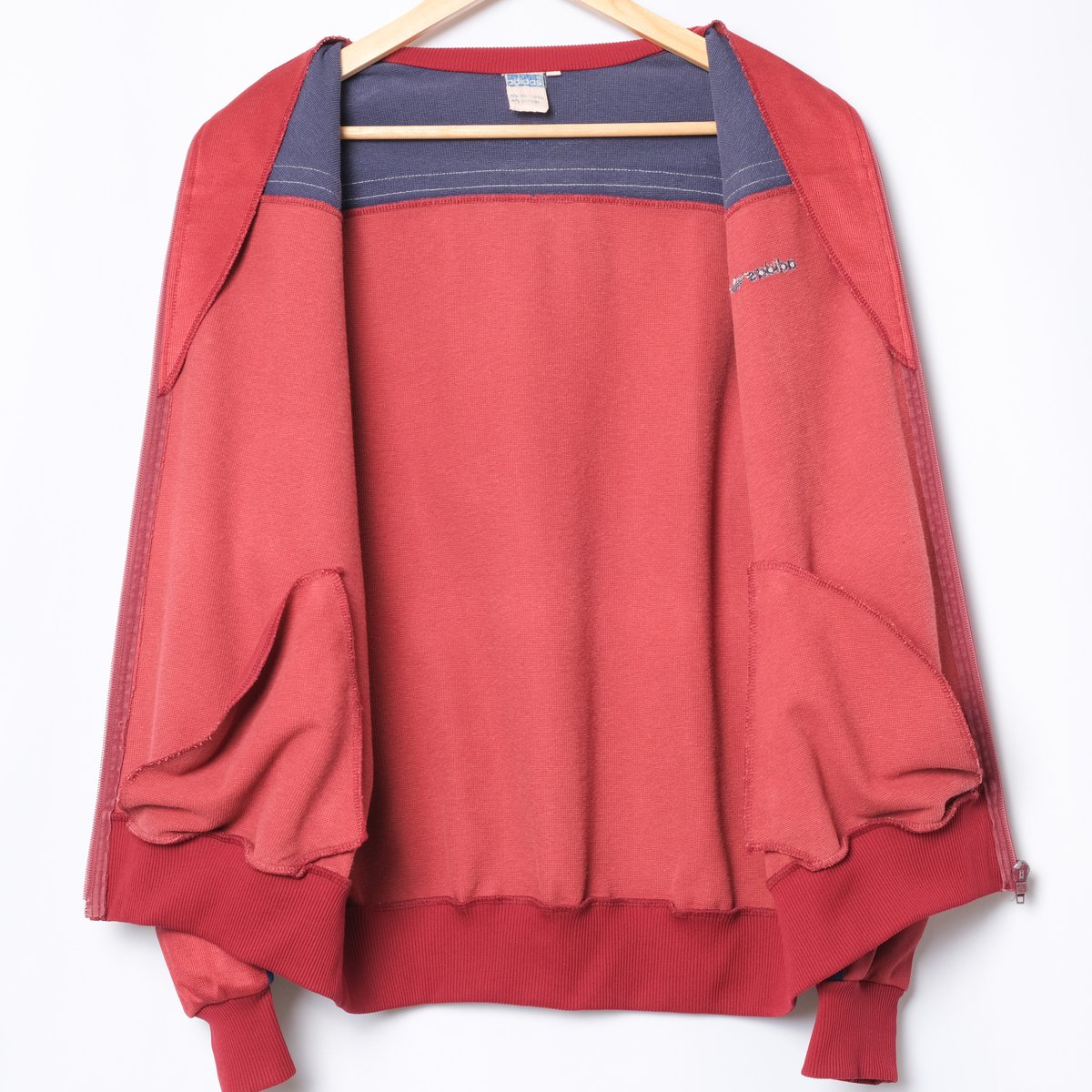80s Vintage adidas Track Jacket Bordeaux × Navy