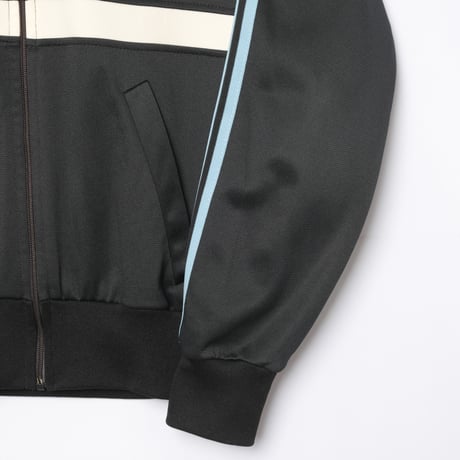 70-80s Vintage adidas Ventex Track Jacket Model First Black × Light Blue (Made in France)
