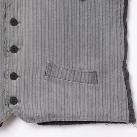 30-40s France Vintage Stripe Cotton Stripe Gillet 3