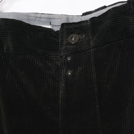 40-50s France Vintage Le Chamonix Black Corduroy Trousers Dead Stock