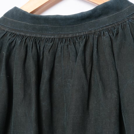 ~20s France Antique Indigo linen Biaude (Fullopen)