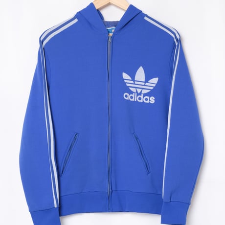 70s-80s Vintage adidas Hoodie Blue (Made in France)