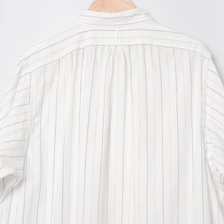 40-50s France Vintage Purple Striped Cotton Dress Shirt