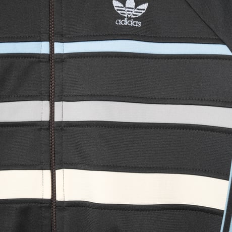 70-80s Vintage adidas Ventex Track Jacket Model First Black × Light Blue (Made in France)