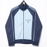 70-80s Vintage adidas Ventex Track Jacket Light Blue× Navy (Made in France)