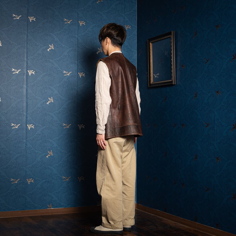 40s Euro Vintage Leather Vest | Ugla パンと古着と本 40s Euro Vintage Leather Vest | Ugla パンと古着と本