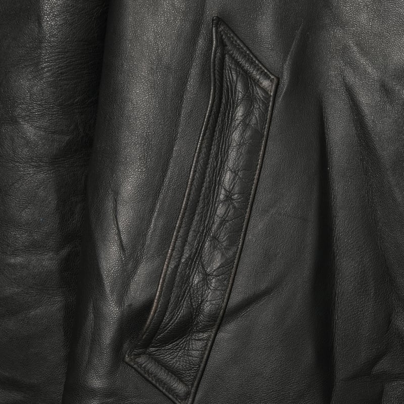 30s-40s French Vintage Leather Jacket Wool Coll