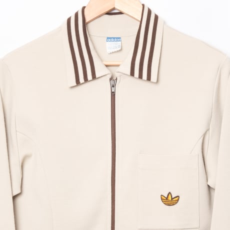 70-80s Vintage adidas Knit Jacket Beige