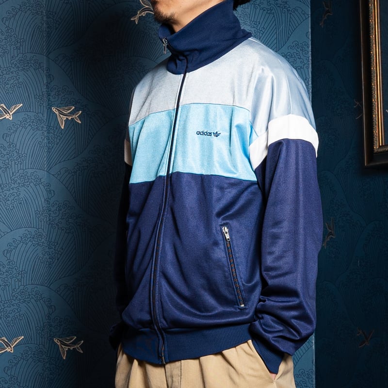 80s Vintage adidas Track Jacket Navy × Light Bl 80s Vintage adidas Track Jacket Navy × Light Bl