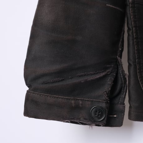 40-50s Le Mont St Michel Black Moleskin Jacket Size 46