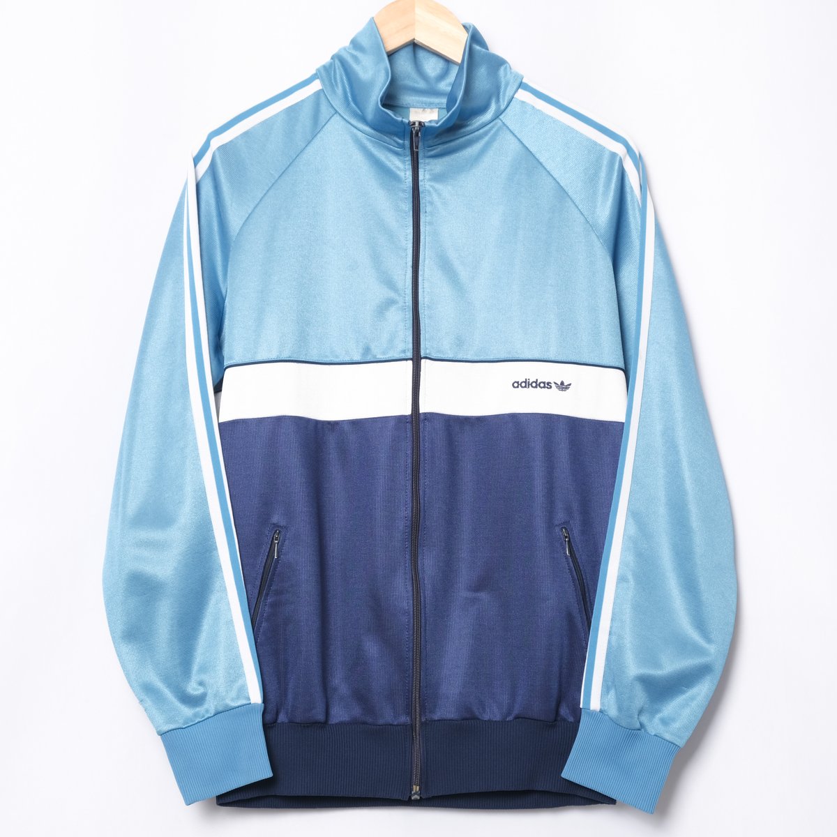 80s Vintage adidas Track Jacket Navy × Light Bl
