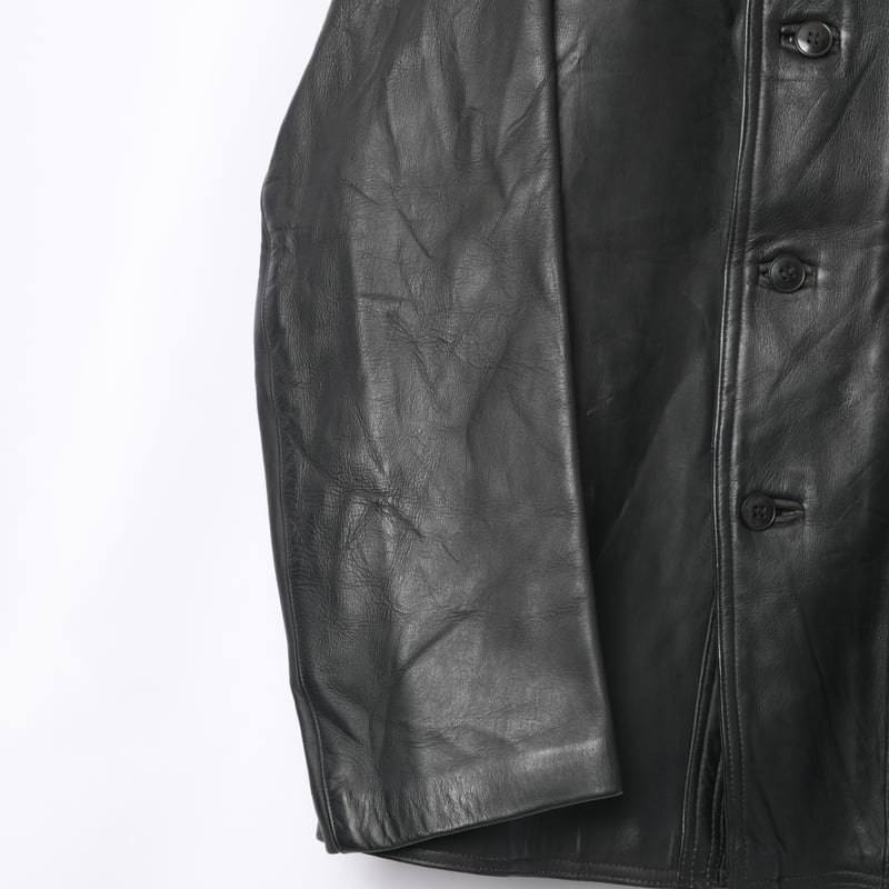50-60s France Vintage MTVC Leather Jacket Wool