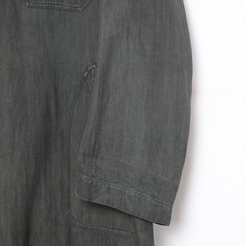 40s 50s フレンチ ブッチャーコート VポケHBTヴィンテージ 古着 40-50s France Vintage HBT Atelier Coat 1 | Ugla