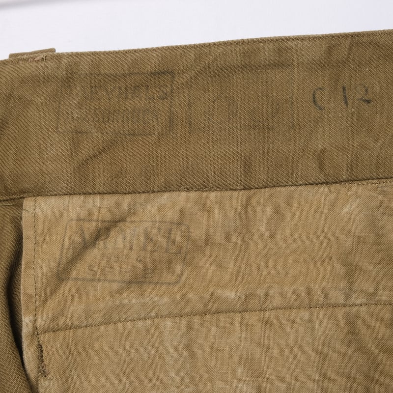 実物 French Military m47 後期 TROUSERS 33 Original 1950s French Army M47 Combat Trousers - 34 x 32 in