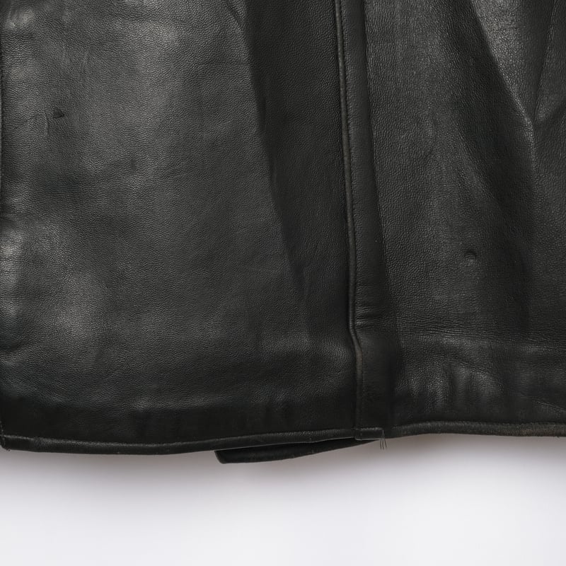 30s-40s French Vintage Leather Jacket Wool Coll