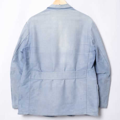 50s France Vintage Le Favori Lapel Blue Moleskin Work Jacket