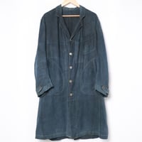 30s France Vintage Indigo Linen Maquignon Coat