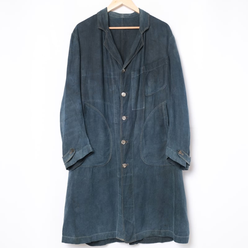30s France Vintage Indigo Linen Maquignon Coat 30s France Vintage Indigo Linen Maquignon Coat