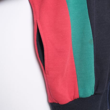 80s Vintage adidas Ventex Knit Track Jacket Navy × Red × Green（Made in France）